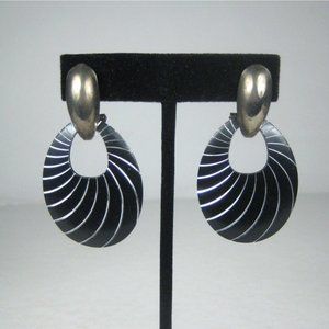 Art Deco STYLE Earrings Pierced Dangle Vintage 1980 Festival Statement 2 in